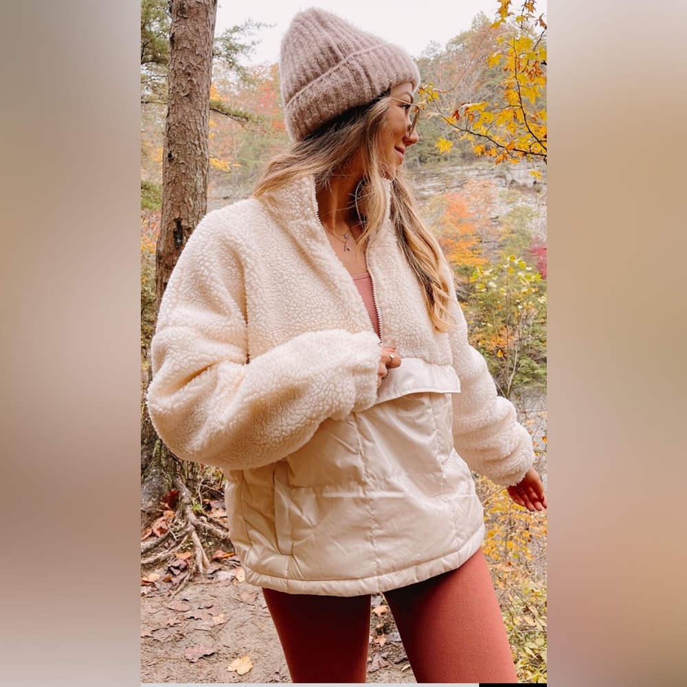 Fabletics Mixed Media Half Zip